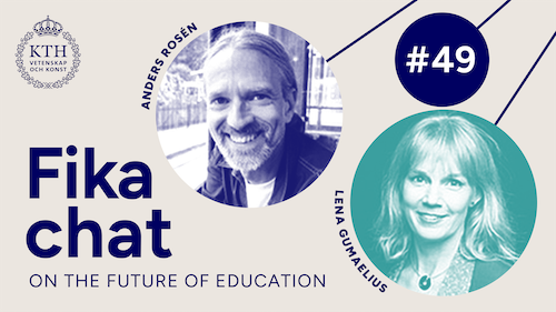 Graphics: Fika chat on the Future of Education #49. Picture of Anders and Lena.