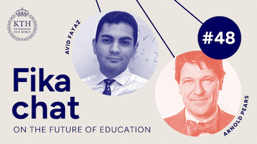 Graphics: Fika chat on the Future of Education #48. Picture of Avid and Arnold.