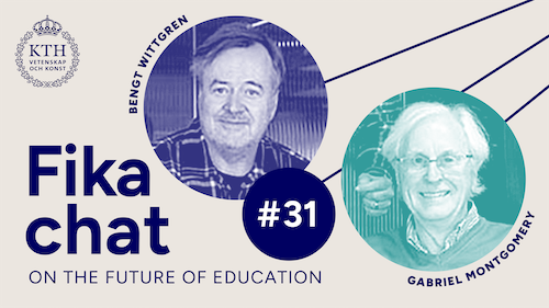 Graphics: Fika chat on the Future of Education #31. Picture of Bengt and Gabriel.