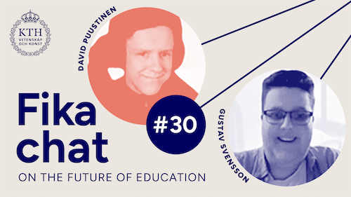 Graphics: Fika chat on the Future of Education #30. Picture of David and Gustav.