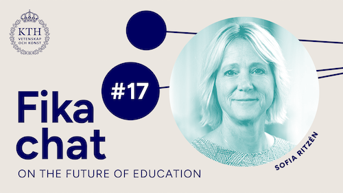 Graphics: Fika chat on the Future of Education #17. Picture of Sofia.