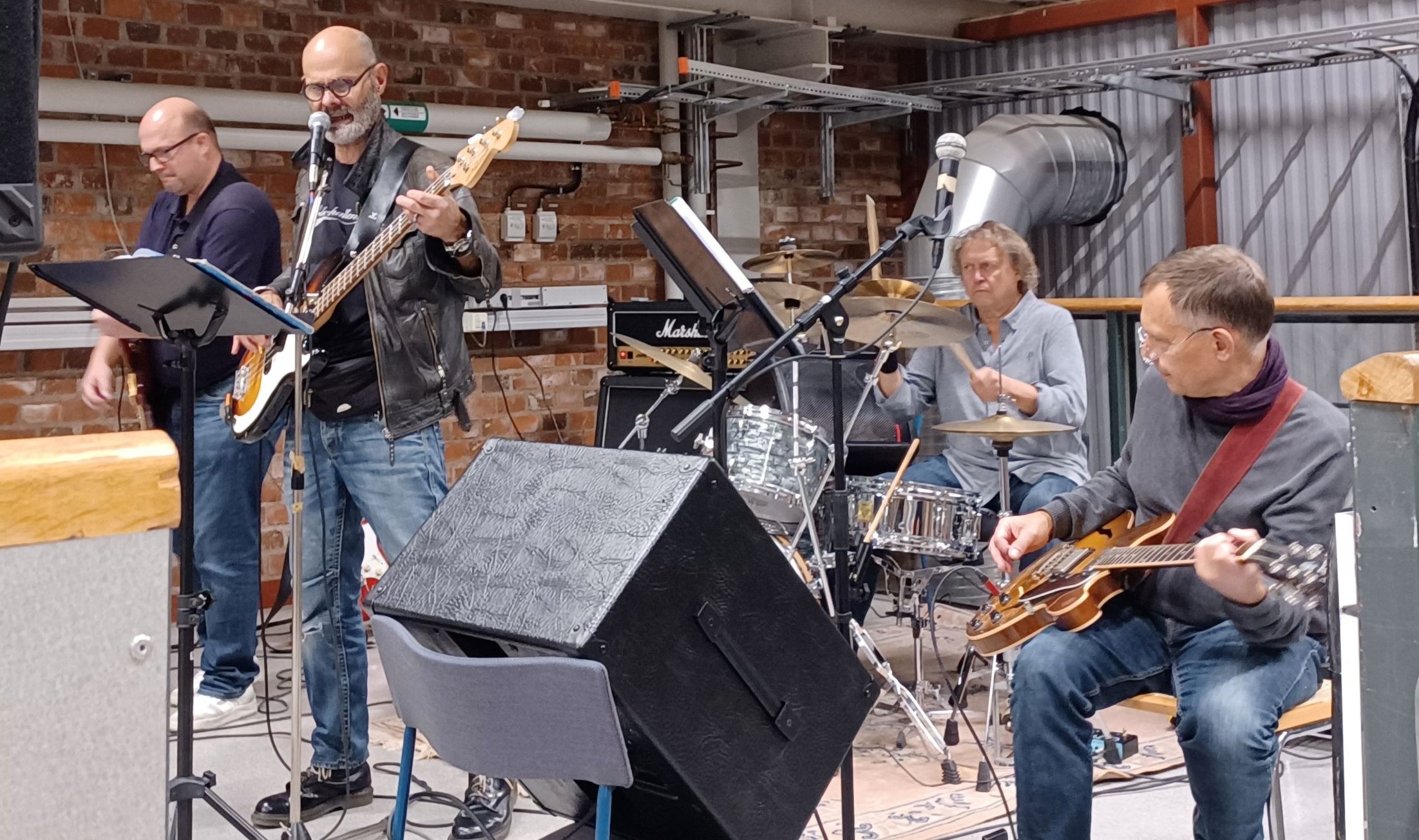 Peter playing in a band