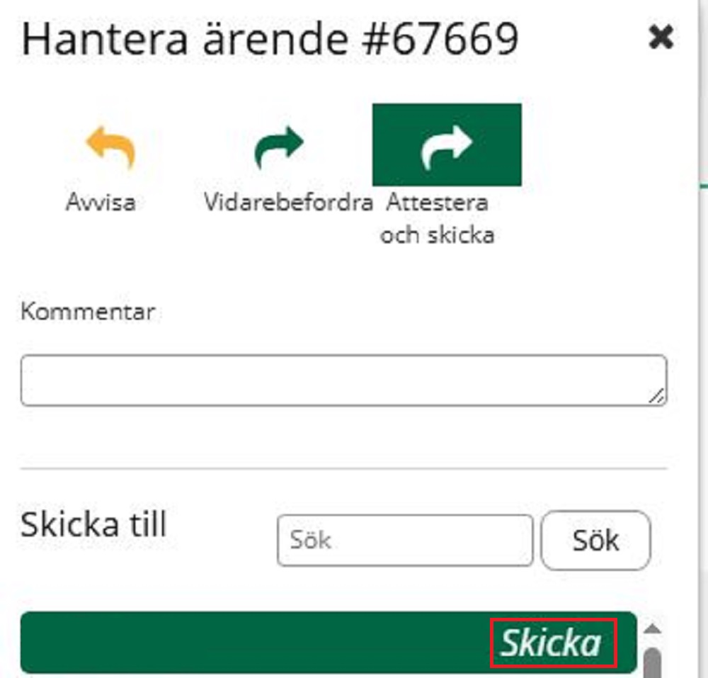 Välj person och klicka på skicka bredvid berörd persons namn