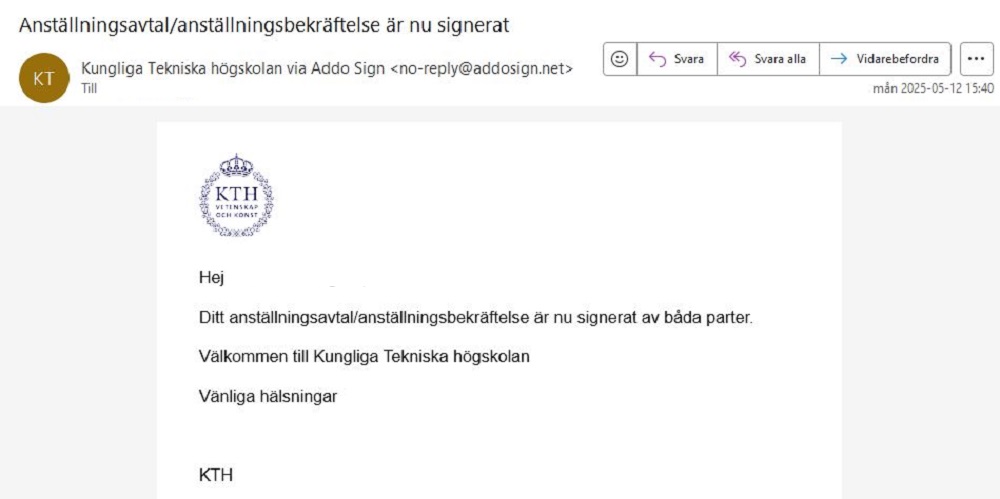 Bild på chefs mail