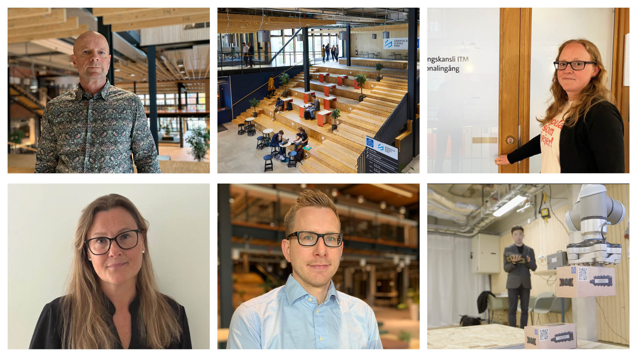 Kollage med människor på campus Södertälje