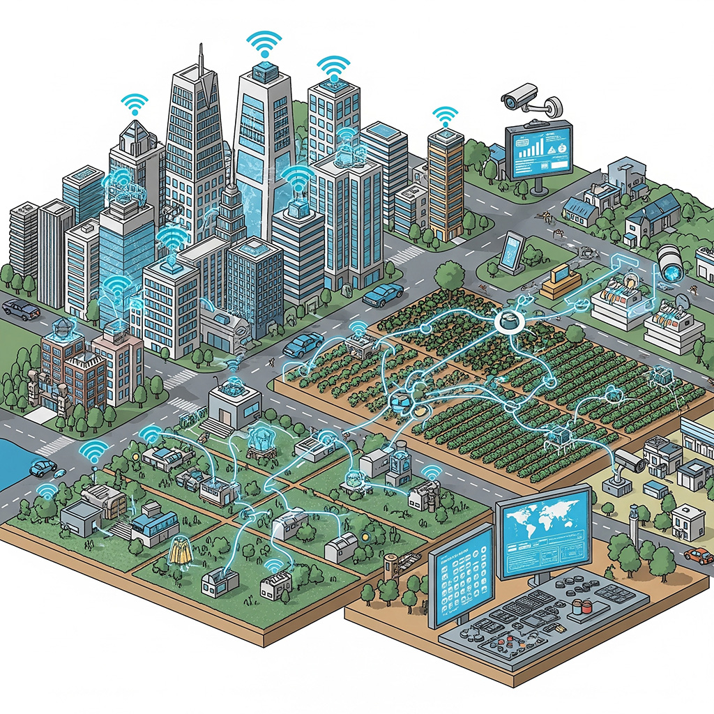 AI-generated visualisation of how future wireless technologies may be applied in society