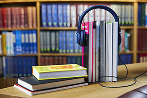 Books and headphones.