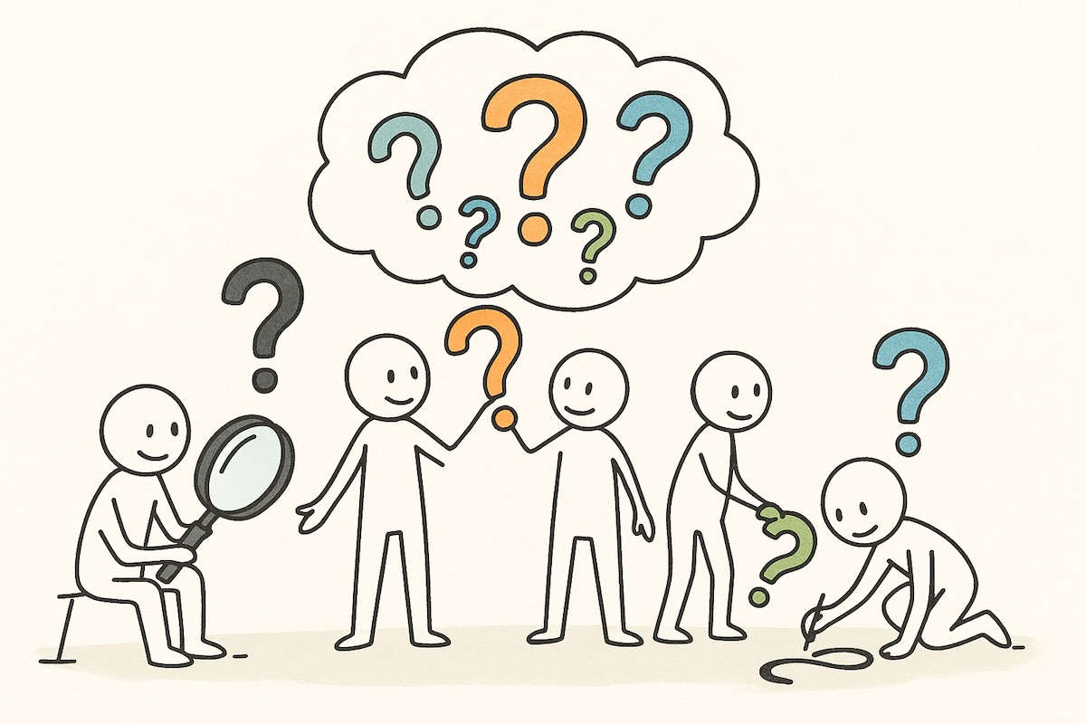 People investigating the world through asking questions