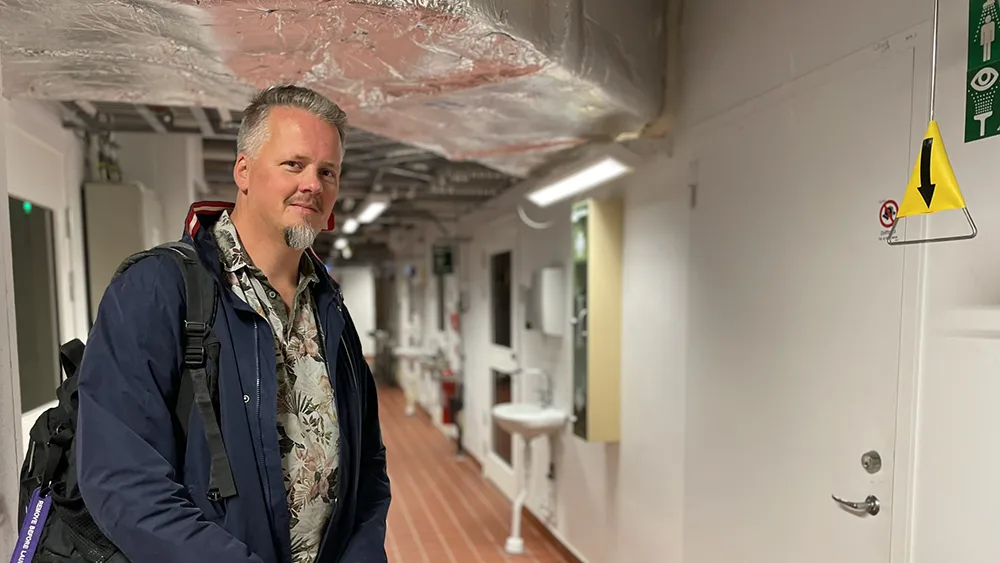 Man in a corridor