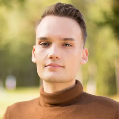 Porträttfoto av studenten Oliver