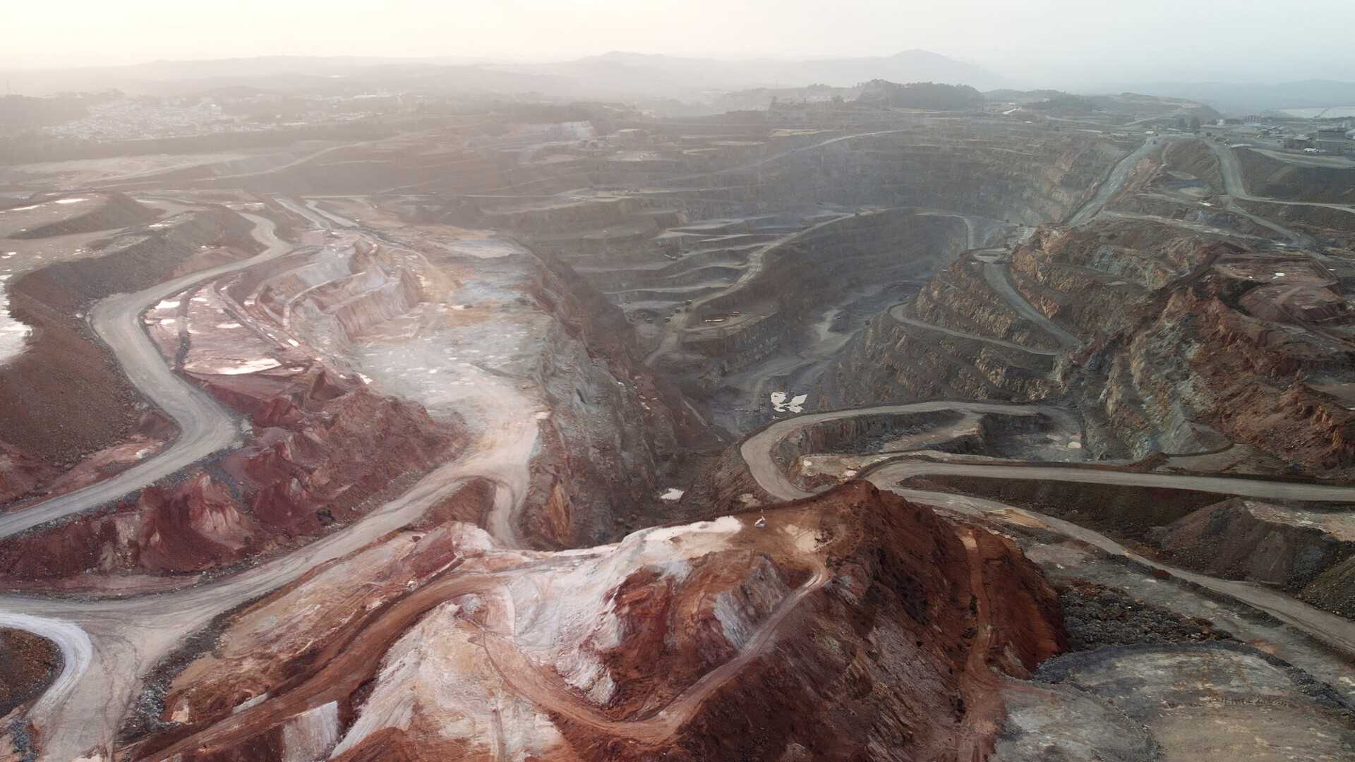 Landscape affected by mineral extraction