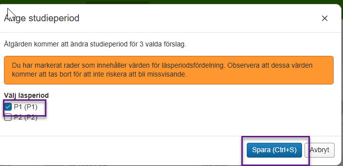 Välj studieperiod
