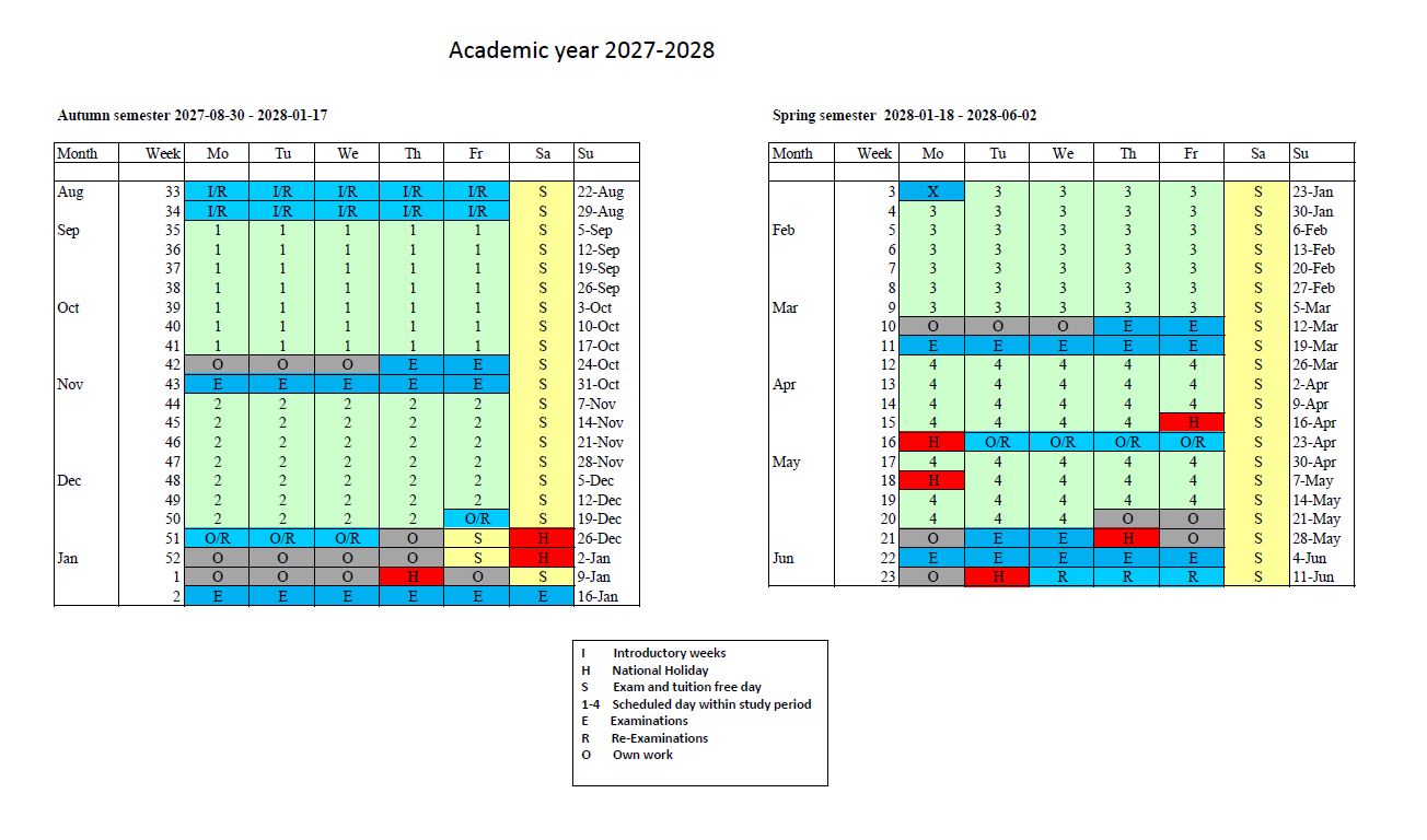 Academic Year 2027 -2028 