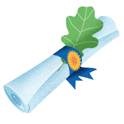 Illustration of a diploma.