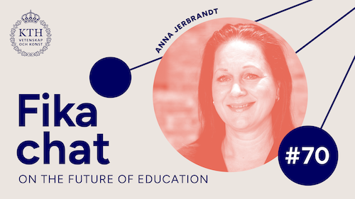Fika chat on the Future of Education #70. Picture of a woman smiling.
