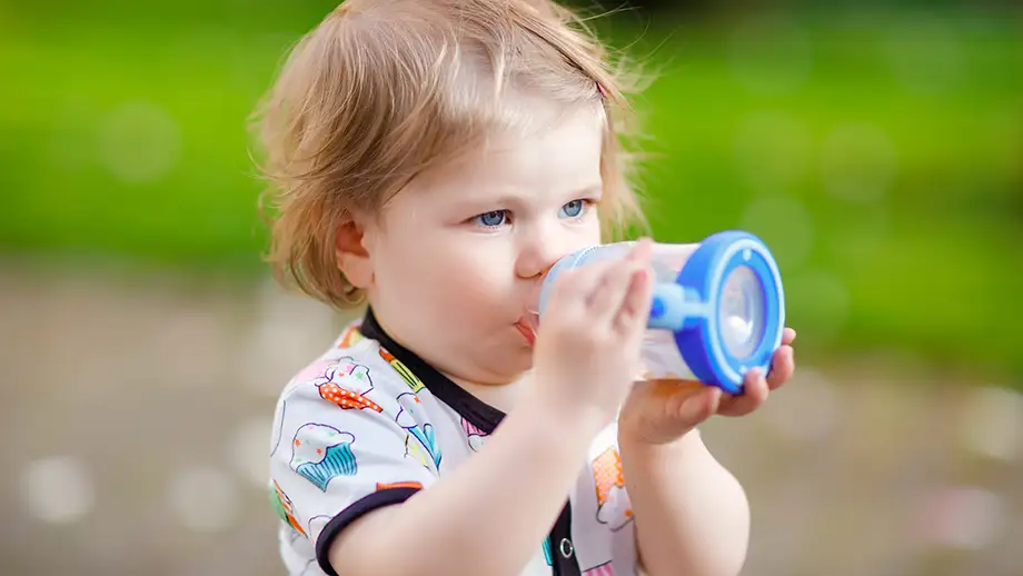 Baby drinking from 