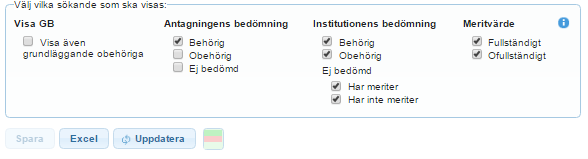Skärmdump som visar NyA:s gränssnitt