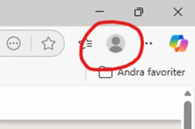 Bilden visar knappen för inloggning i webbläsaren