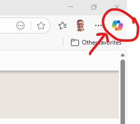 Shows the Copilot button in the Edge browser