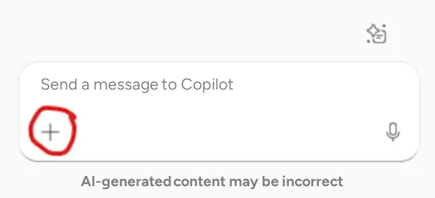 Shows the message box in Copilot Chat
