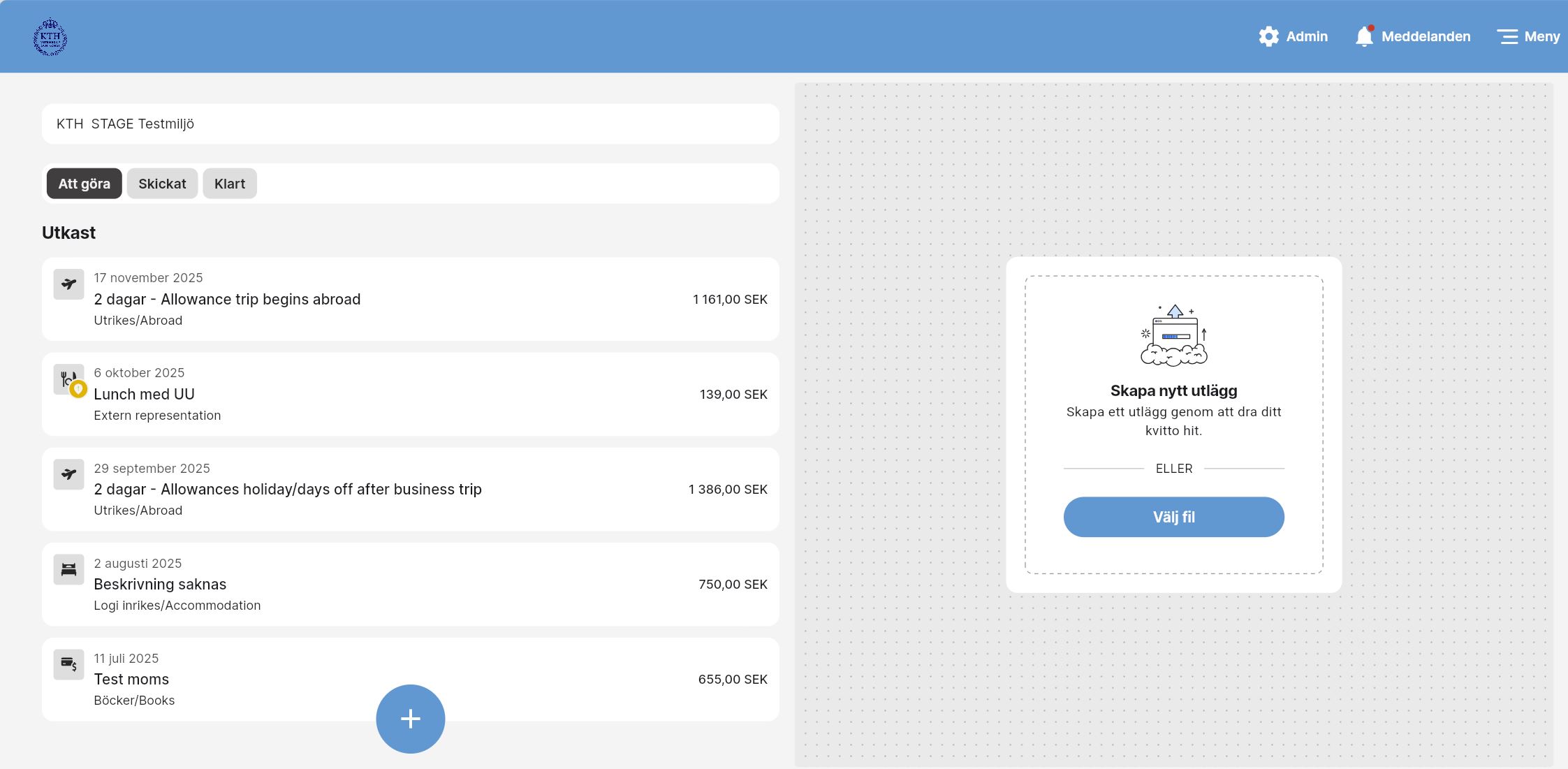 Startsidan KTH-Expense