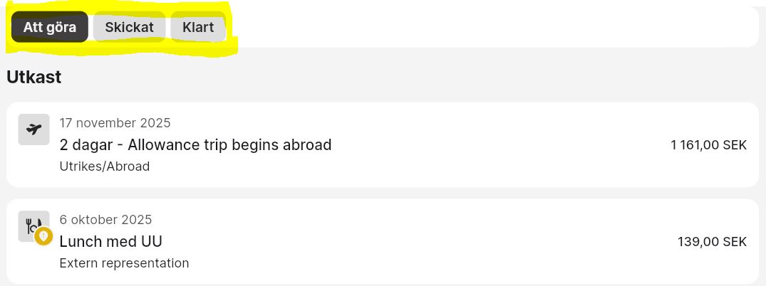 Status utläggsrapporter
