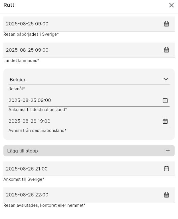 Exempel på semester före tjänsteresan