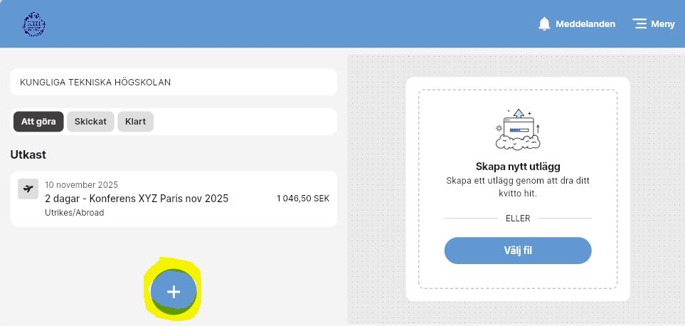 Startsidan KTH-Expense