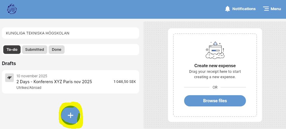 Dashboard KTH-Expense