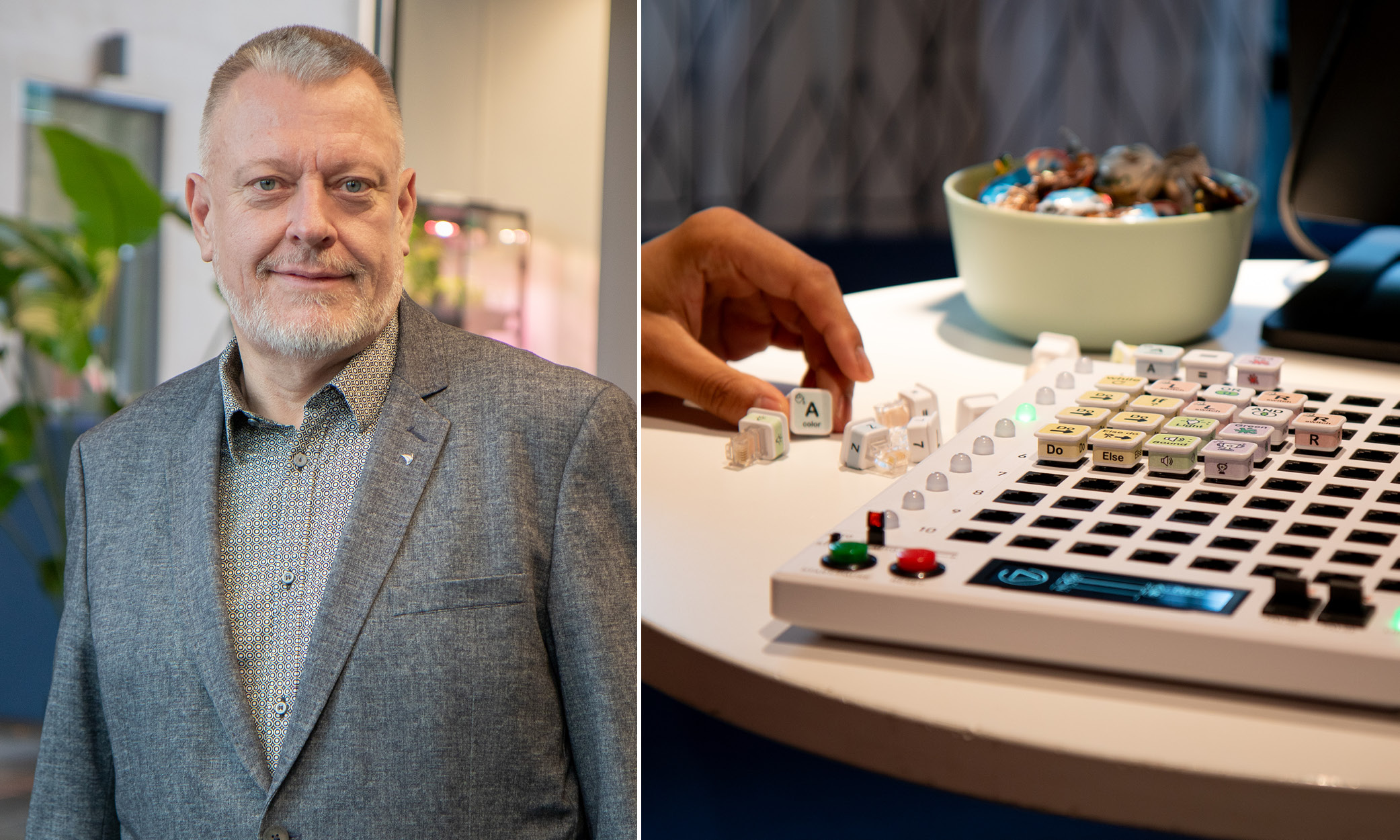Andreas och en prototyp