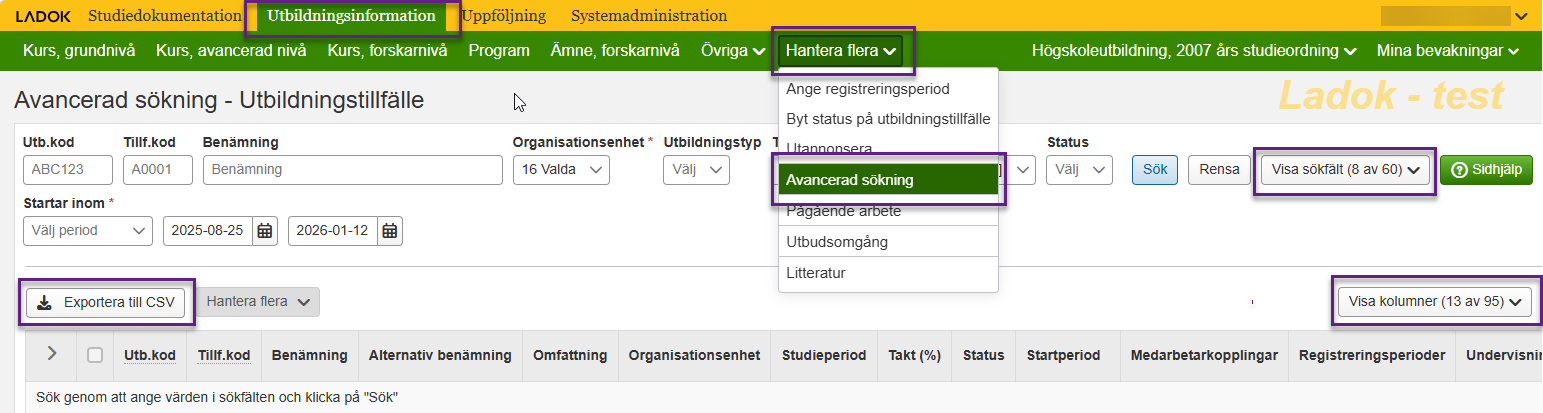 Hitta till funktionaliteten
