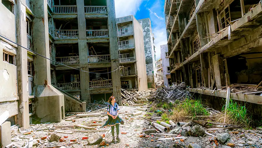 City in rubble