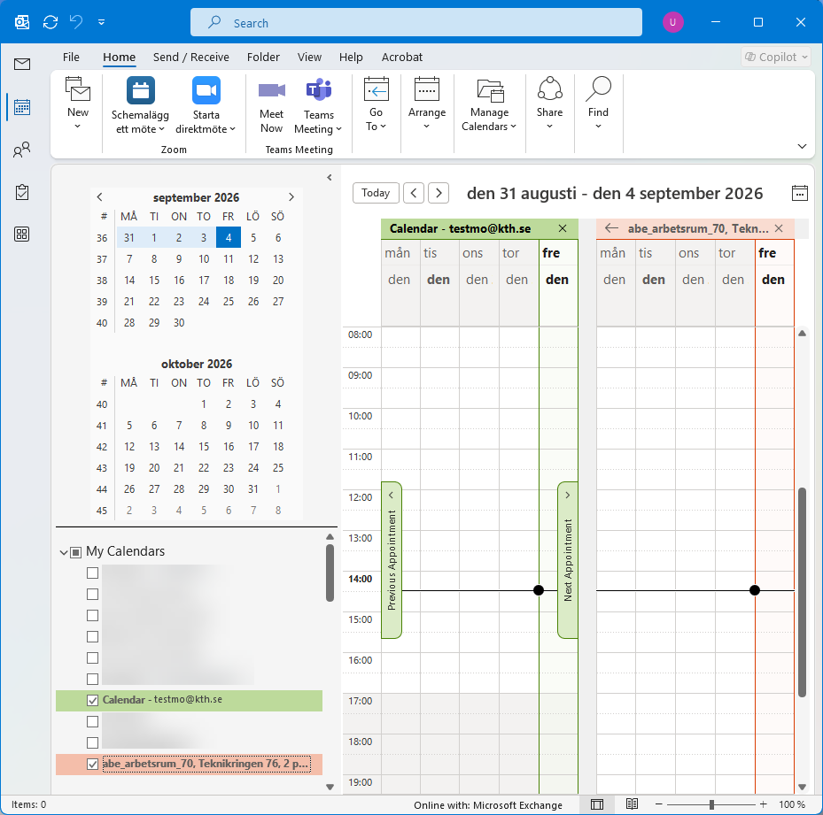 Added calendar has been added on the list of calendars.