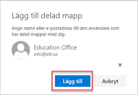 "Lägg till" knappen markerad.