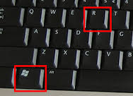 Windows flag and R letter on the keyboard are marked.