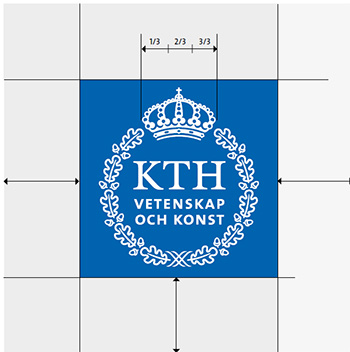 KTH:s logotyp samt frizon kring logga