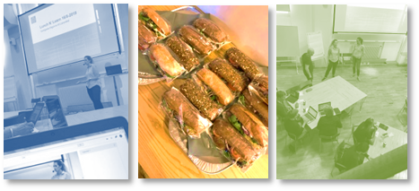 Collage sandwiches and seminar participants