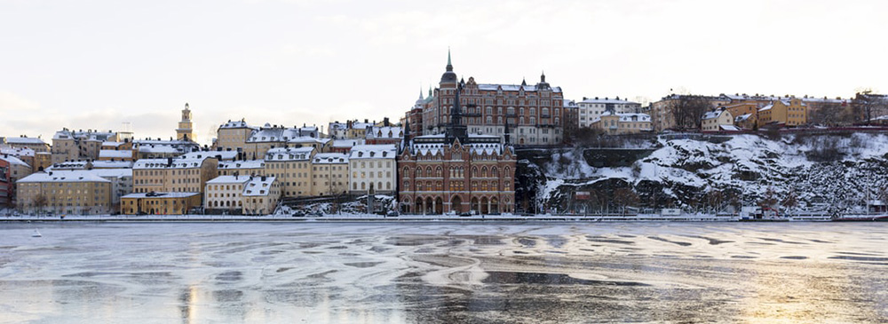 Vinterbild på Södermälarstrand, Stockolm