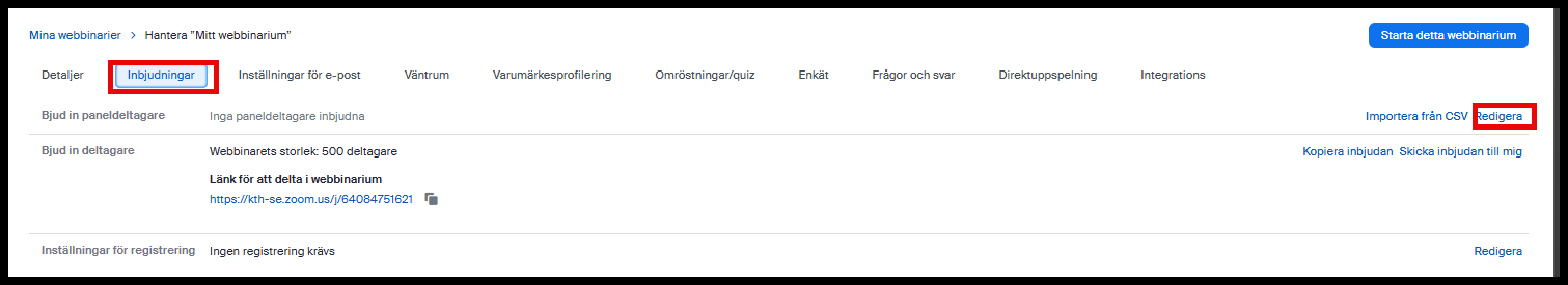 bilden visar hur man bjuder in panalister till mötet