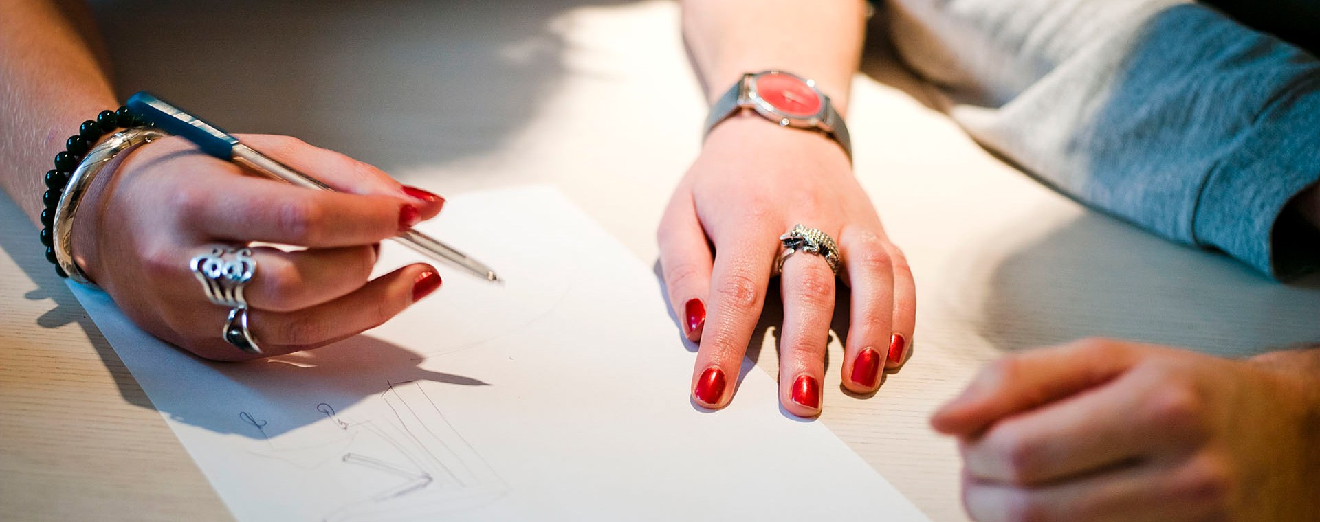Students writing