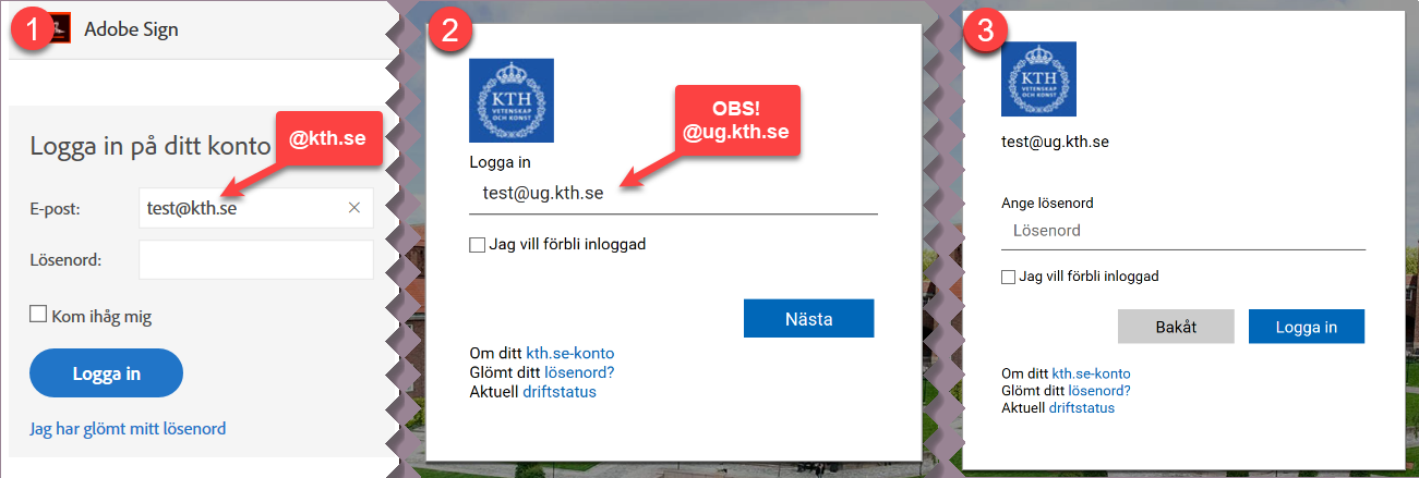 Kom Ig ng Med E signatur KTH Intran t
