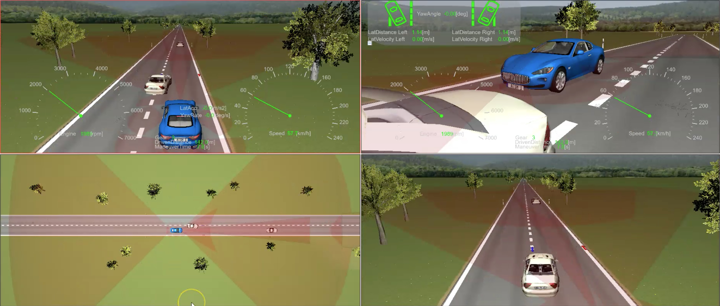 Rendering of cars driving autonomously