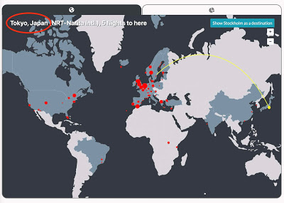 En karta över världen med olika grafiska markeringar.