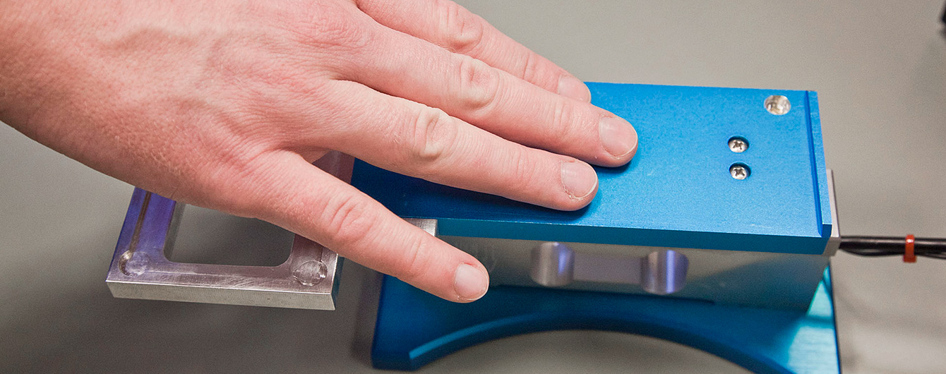 Hand and measuring device